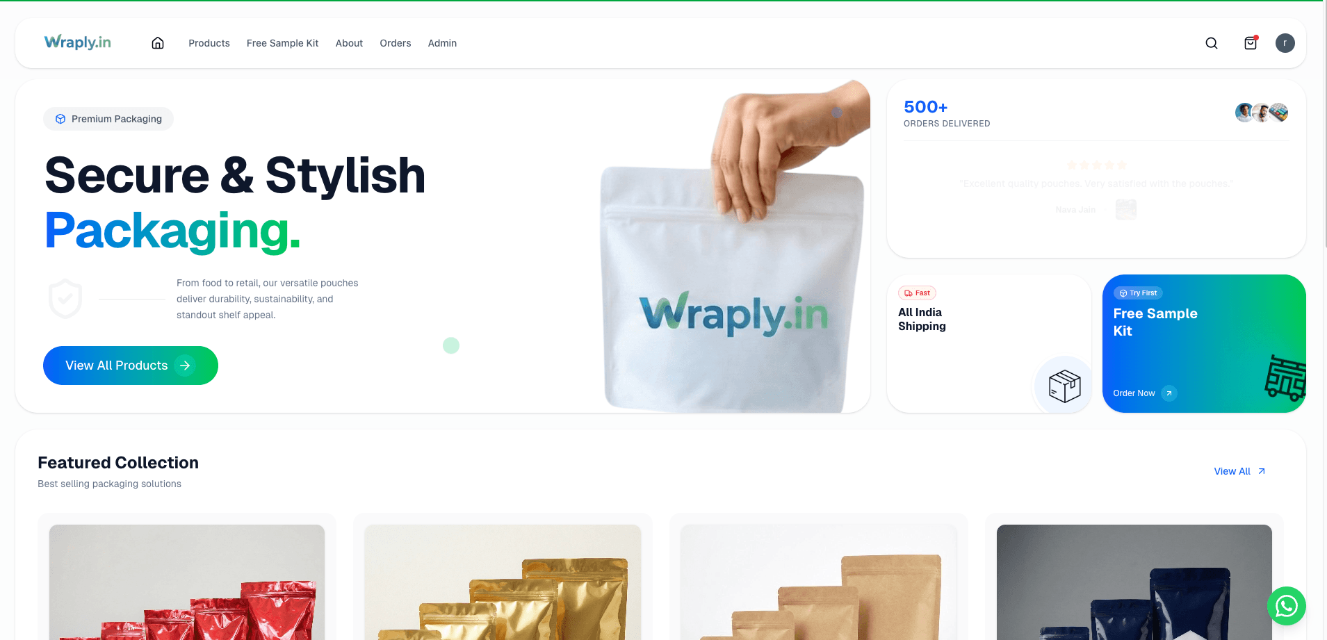 Wraply packaging brand portfolio preview.